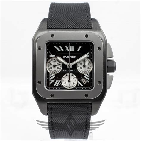 cartier santos 100 titanium black|cartier santos price guide.